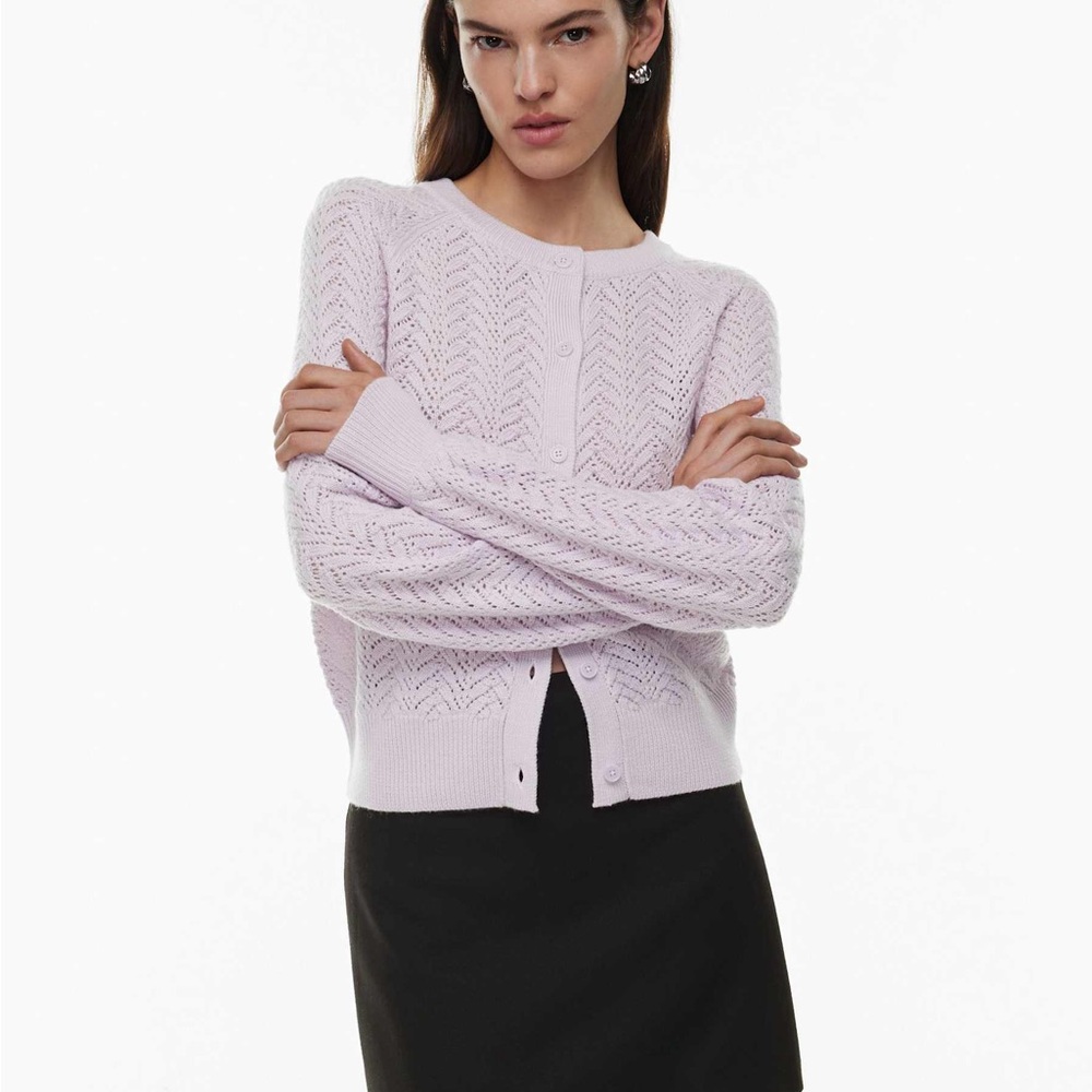 Aritzia Women's Lavender Knit Cardigan